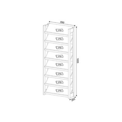 Armário Sapateira Solteiro Sapateira Az1006 8 Prateleiras Amêndoa/branco - Tecno Mobili