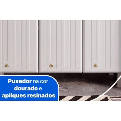 Gabinete De Cozinha Modulado Balcão Diamante 3 Portas E 3 Gavetas C/ Tampo 105cm Branco - Telasul