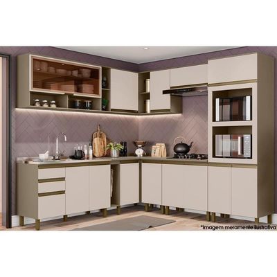 Gabinete De Cozinha Modulado Balcão Connect 1 Porta S/ Tampo Duna/cristal - Henn