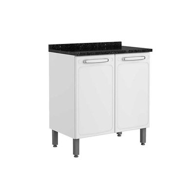 Gabinete De Cozinha Modulado Balcão Evidence 7120 2 Portas C/ Tampo Branco - Bertolini