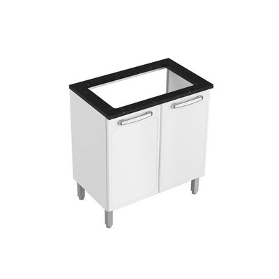 Gabinete De Cozinha Modulado Balcão P/ Cooktop Evidence 7174 2 Portas Branco - Bertolini