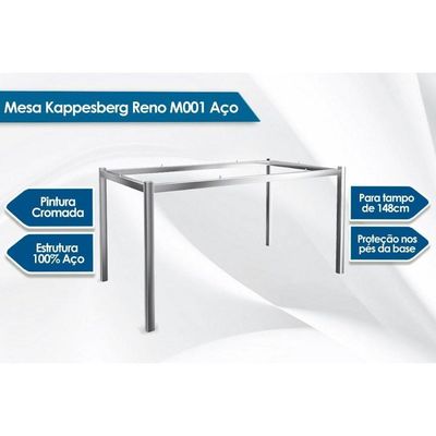 Base De Mesa P/ Cozinha Reno M001 S/ Tampo Cromado - Kappesberg