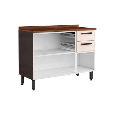 Gabinete De Cozinha Modulado Balcão Estilo Portas E Gavetasc/tampo Cinza/grafiteBertolini