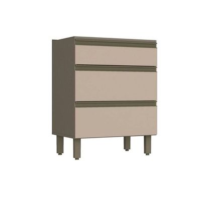 Gabinete De Cozinha Modulado Balcão Connect 3 Gavetas S/ Tampo Duna/cristal - Henn