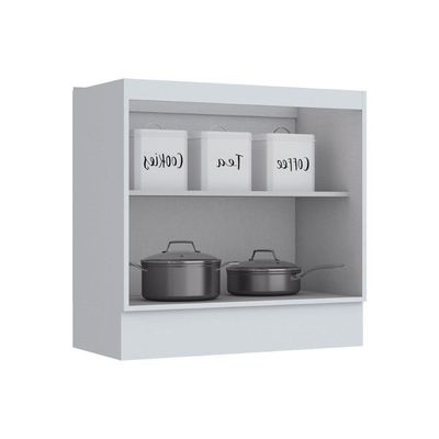 Gabinete De Cozinha Modulado Balcão Americana C/ 2 Portas S/ Tampo Branco - Henn