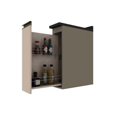 Módulo Cozinha Henn Connect Balcão C/ Porta Condimentos S/ Tampo Duna/cristal
