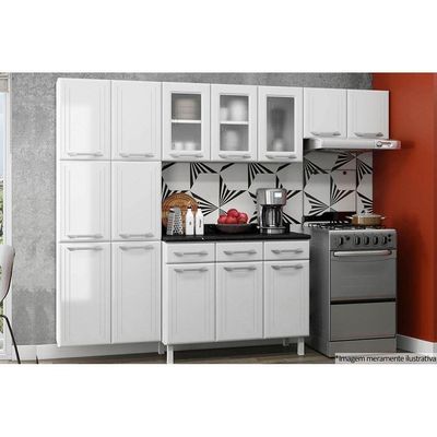Módulo Cozinha Telasul Topázio Balcão 3 Portas E 3 Gavetas C/tampo 105cm Branco