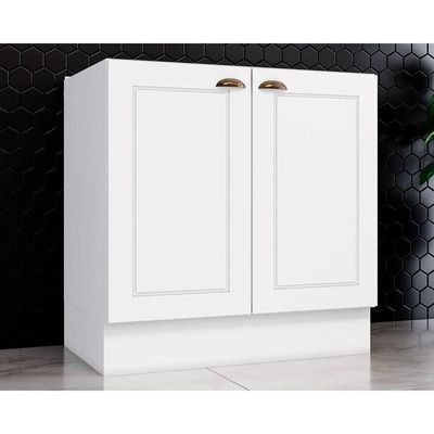 Gabinete De Cozinha Modulado Balcão Americana 2 Portas S/ Tampo Branco - Henn
