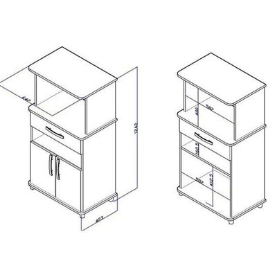 Multiuso De Cozinha Balcão Asm151 C/ 2 Portas E 1 Gaveta Branco - Movelbento