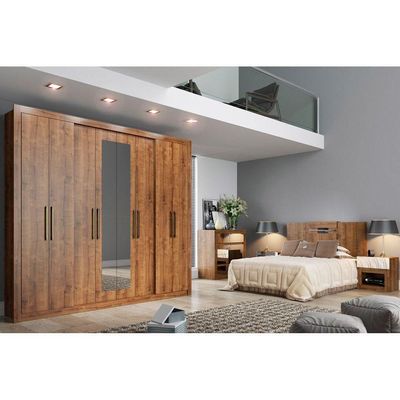 Guarda Roupa 8 Portas E 4 Gavetas C- Espelho Héster Freijo - Carraro