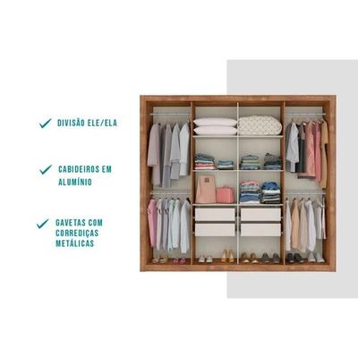 Guarda Roupa 8 Portas E 4 Gavetas C- Espelho Héster Freijo - Carraro