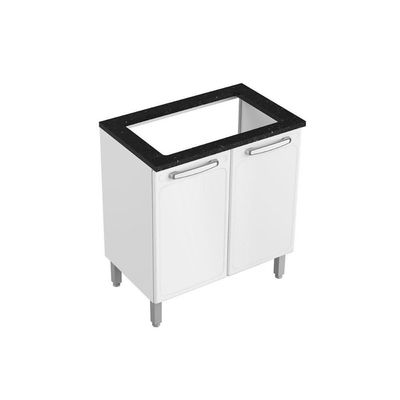 Gabinete De Cozinha Modulado Balcão P/ Cooktop Evidence 7174 C/ 2 Portas Branco - Bertolini