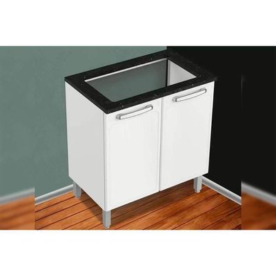 Gabinete De Cozinha Modulado Balcão P/ Cooktop Evidence 7174 C/ 2 Portas Branco - Bertolini