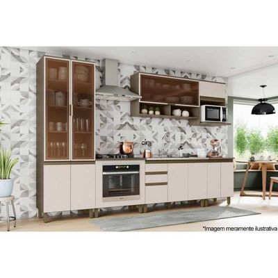 Gabinete De Cozinha Modulado Balcão Connect C/ 2 Portas S/ Tampo Duna/cristal - Henn