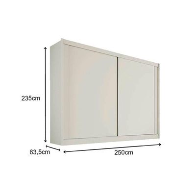 Guarda Roupa 2 Portas De Correr E 4 Gavetas Creta Off White - Europa