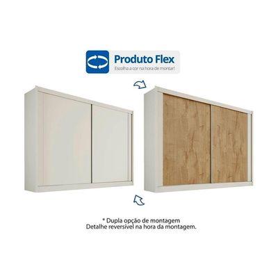Guarda Roupa 2 Portas De Correr E 4 Gavetas Creta Off White - Europa