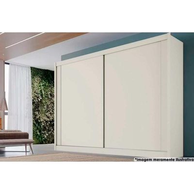 Guarda Roupa 2 Portas De Correr E 4 Gavetas Creta Off White - Europa