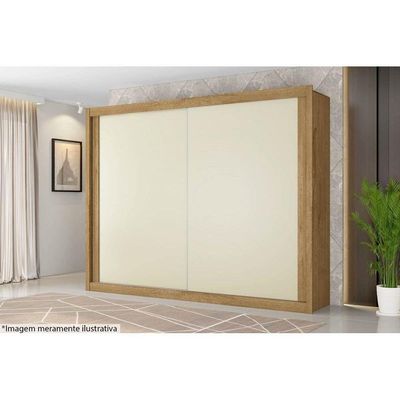 Guarda Roupa 2 Portas De Correr E 4 Gavetas Creta Off White - Europa