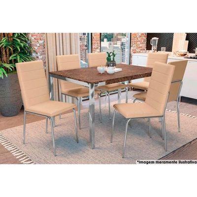 Cadeiras De Cozinha Amsterdã C091 Kit 4 Un Cromada - Assento Branco 106 - Kappesberg