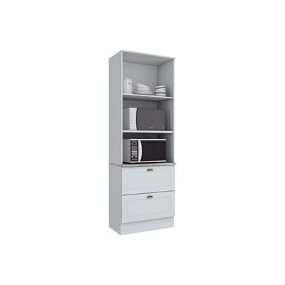 Paneleiro De Cozinha Modulado Americana C/ 2 Portas E 2 Gavetas (2 Fornos) 71.5cm Cinza/natureHenn