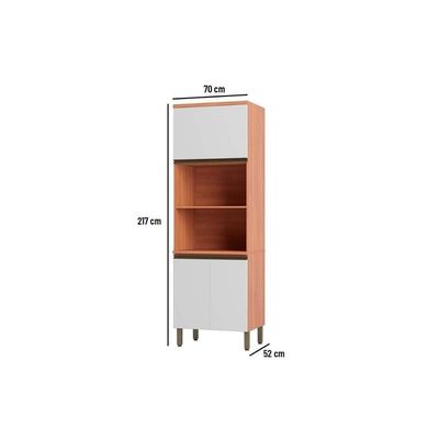 Paneleiro De Cozinha Modulado Macadâmia 70cm P/ Micro E Forno Freijo/branco - Telasul