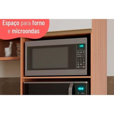 Paneleiro De Cozinha Modulado Macadâmia 70cm P/ Micro E Forno Freijo/branco - Telasul