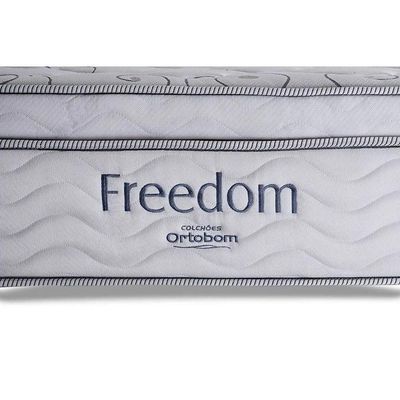 Cama Box Solteiro: Colchão Molas Ortobom Superpocket Freedom Visco + Base Crc Courano White(88x188)
