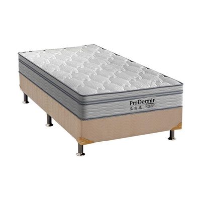 Cama Box Solteiro: Colchão Molas Probel Prodormir Springs LuxoBase Suede Clean(88x188)