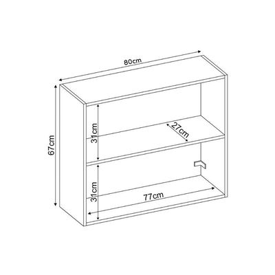 Armário De Cozinha Modulado Aéreo Firenze 2 Portas 80cm Amendola/nude Prime Tx - Demóbile