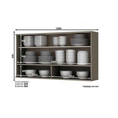 Armário De Cozinha Modulado Connect 1 Prta C/vidro Duna - Henn