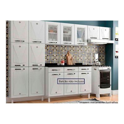 Cozinha Compacta Star New 3 Peças (2 Armários + 1 Paneleiro) Cpt106 Branco - Telasul