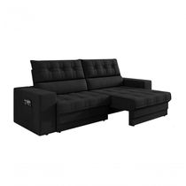 Sofá Omega Plus 2,30m Retrátil/reclinável Suede Preto - Xflex