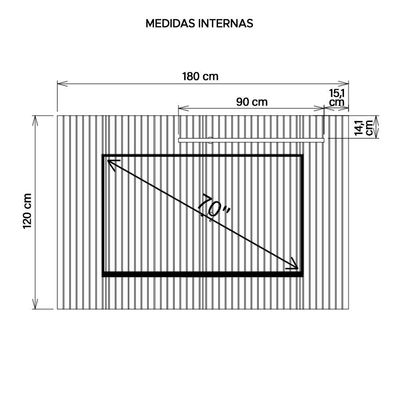 Painel Para Tv Até 70 Polegadas Marrom Sun Caemmun