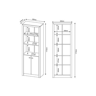 Estante Livreiro Casal Me4110 C/ 2 Portas E 3 Prateleiras Branco - Tecno Mobili