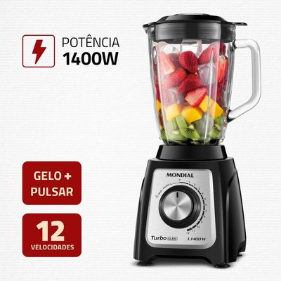 Liquidificador Mondial Turbo Glass L-1400-Gi L-1400-Gi 127V/60Hz