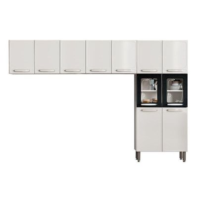 Cozinha Compacta Evidence 3 Peças (2 Armários + 1 Paneleiro) Cpt65 Branco/preto - Bertolini