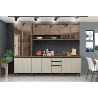Cozinha Completa Connect ( Armários Balcões Paneleiro Complementos) Duna/cristalHenn