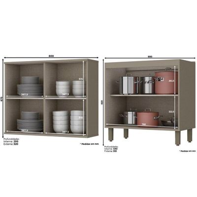 Cozinha Completa Connect ( Armários Balcões Paneleiro Complementos) Duna/cristalHenn