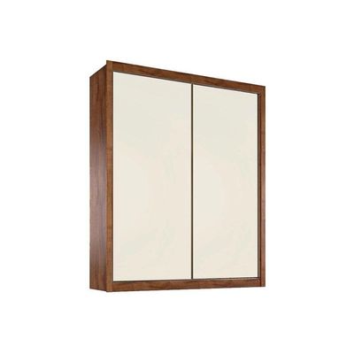 Guarda Roupa Casal 2 Portas De Correr E 4 Gavetas Zurique Braúna/Off White - Europa