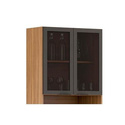 Cozinha Modulada Completa Fmt006 Firenze 2 Aéreos 2 Balcões 2 Paneleiros 6pçs Avena/grafito Demóbile