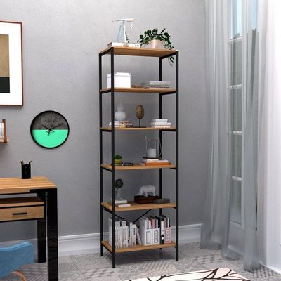Kit 02 Estantes Livreiro Multiuso Trento Estilo Industrial 180Cm Demolição Preto - Abmaza