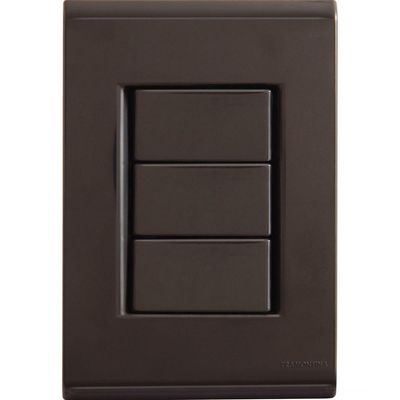 Conjunto Placa Cega 4x2 Tramontina Liz Grafite Tramontina