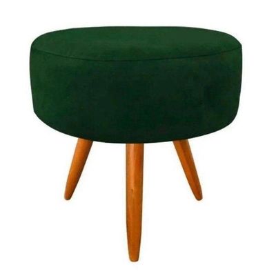 Kit 2 Poltronas Opalas Com Puff Redondo Suede Verde