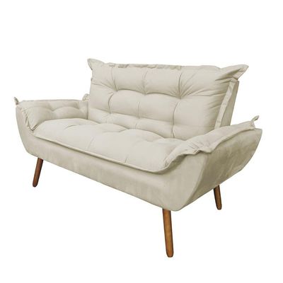 Namoradeira Decorativa Opala 2 Lugares Suede Cappucino