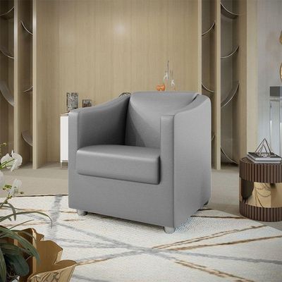 Kit 2 Poltronas Decorativa Ana Corano Cinza Pés Cromado