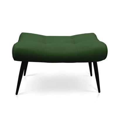 Kit 01 Poltrona E 01 Puff Sher Suede Pés Palito De Ferro - D'rossi Cor Verde