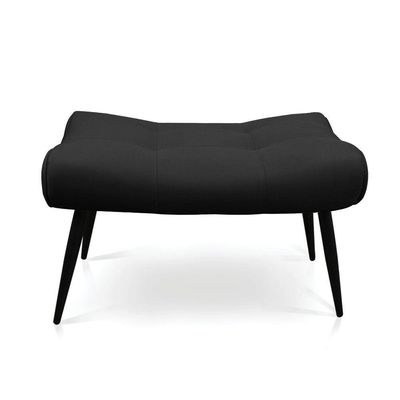 Kit 01 Poltrona E 01 Puff Sher Suede Pés Palito De Ferro - D'rossi Cor Preto