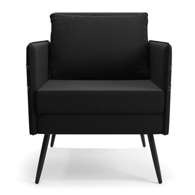 Kit 01 Namoradeira E 02 Poltronas Suede Preto