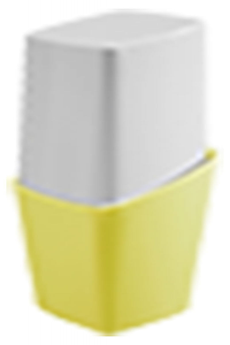 Porta-Escova Square com tampa 8,2 x 8,2 x 20,8 cm - Amarelo Coza