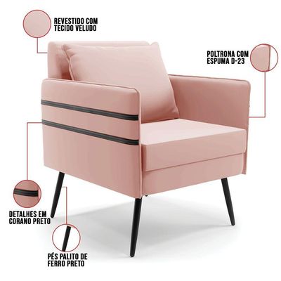 Kit 01 Namoradeira 02 Lugares E 01 Poltrona De Ferro Rose